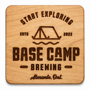 Base Camp Brewing Wooden Coaster